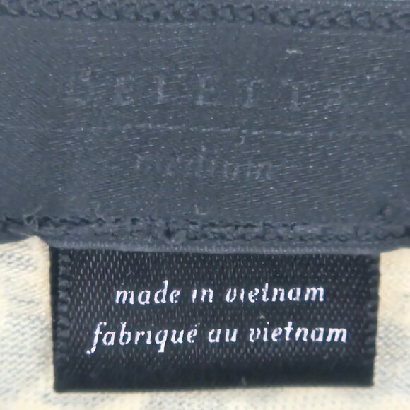 Deletta x Anthropologie Cream Black Floral Elastic Cuff Blouse Size Medium - Picture 12 of 14